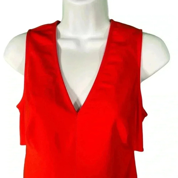 1 State Dress Womens Size Medium Red Cut Out Sleeveless Fit Flare - Picture 3 of 10